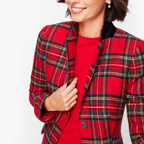 Talbots Jackets & Blazers - NWOT Talbots Shetland Wool Tartan Plaid Blazer